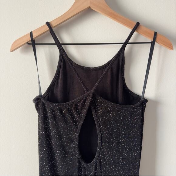 Vintage Scott McClintock Colorful Glitter Maxi Dress party spaghetti strap black - Picture 4 of 9